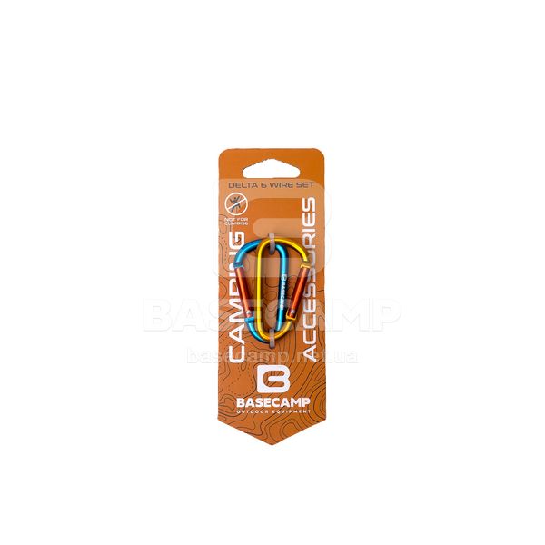 Набір алюмінієвих сервісних карабінів Base Camp Delta 6 Straight Set, 2 шт, Blue/Orange (BCP 61416)