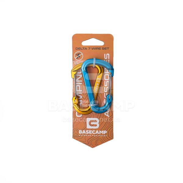 Набор алюминиевых карабинов Base Camp Delta 7 Wire Set, 2 шт, Blue/Orange (BCP 60916)