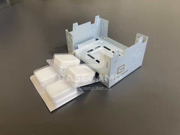 Твердопаливний пальник BaseCamp Pocket Stove з набором сухого пального, 4 таблетки (BCP 51700)
