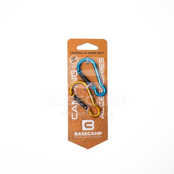 Набір алюмінієвих сервісних карабінів Base Camp Omega 6 Straight Set, 2 шт, Blue/Orange (BCP 61216)